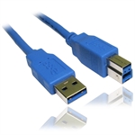 USB 3.0 kabel A han til B han 1,8m bl�