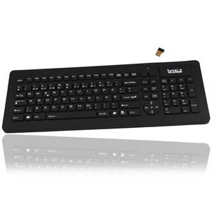 Antibakterielt tr�dl�st vandt�t industri keyboard med mikro USB receiver, sort (SVENSK layout)