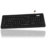 Antibakterielt tr�dl�st vandt�t industri keyboard med mikro USB receiver, sort (NORSK layout)