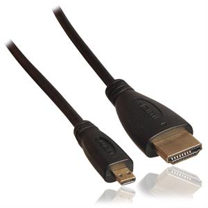 HDMI til Micro HDMI kabel, sort, 1,8m