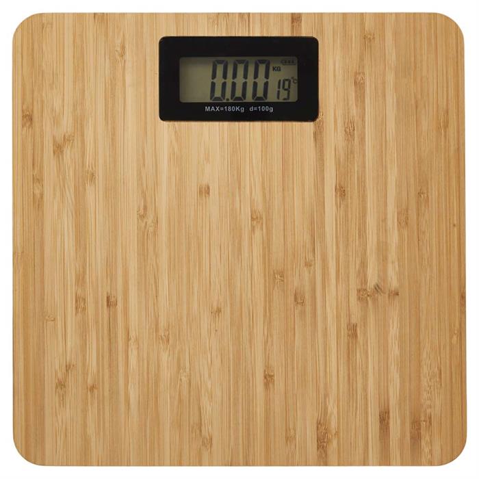 Flot digital personvægt i bambus, 180 kg