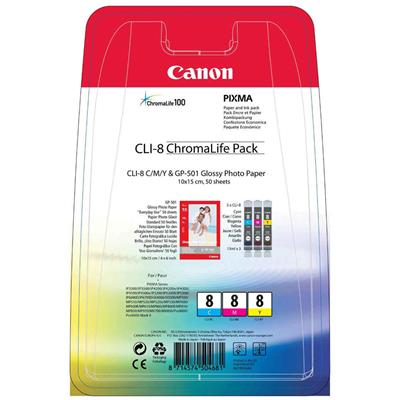 Canon CLI-8 ChromaLife Pack - Foto Papir og Farvepatroner
