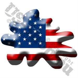 Splash klistermærke med amerikansk flag