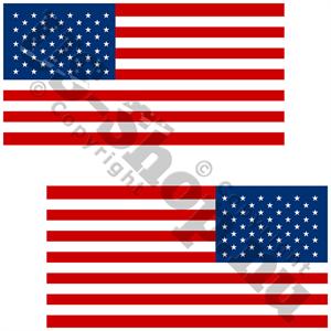 Klistermærker med Amerikanske flag - 2 stk.