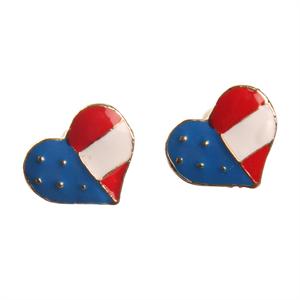 Hjerteformede øreringe med USA flag