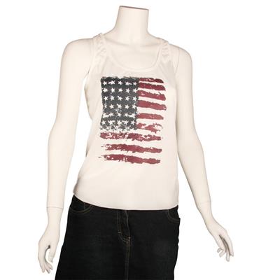 Top med slidt USA flag - Small/Medium