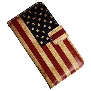 Samsung Galaxy A5 2014 luksusetui i PU læder med USA flag