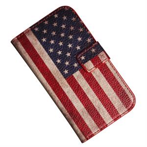 Samsung Galaxy S3 mini  i8190 i kunstlæder med USA flag