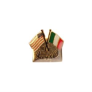 Pin med det Amerikanske og Italienske flag