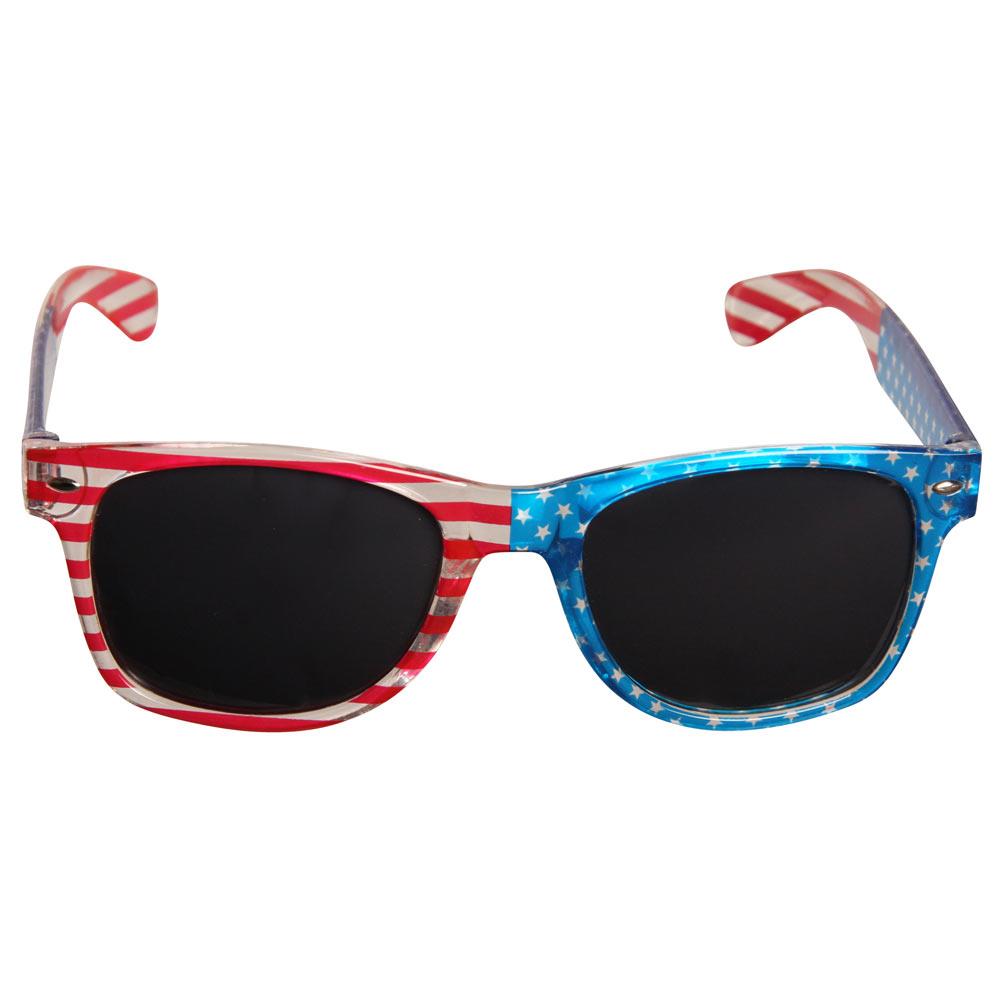 Bare gør Mark Diskurs Solbriller med klart stel og lyst USA flag