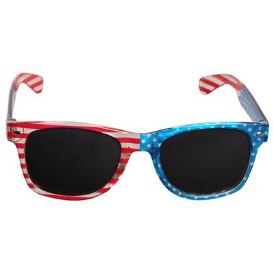 Solbriller med klart stel med lyst USA flag