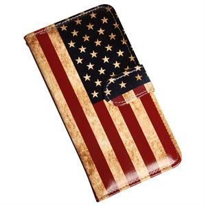 iPhone 7 plus luksusetui i PU læder med flot Amerikansk flag