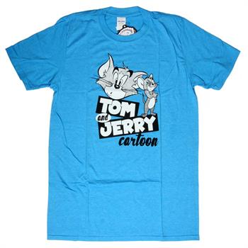T-shirt, Gildan USA, Tom og Jerry, blå - Medium