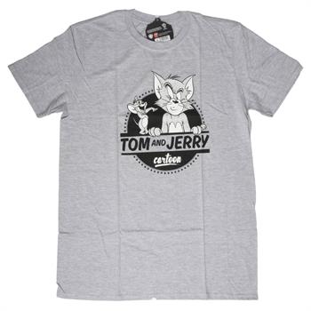 T-shirt, Gildan USA, Tom og Jerry, grå - Medium