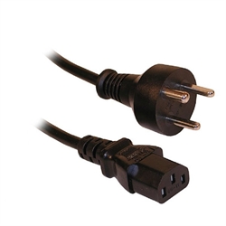 EDB power kabel, 1,0 meter, sort