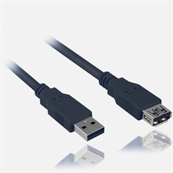 USB 2.0 forlængerkabel A han til A hun, 4.5m sort