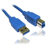 USB 3.0 kabel A han til B han 3,0m blå
