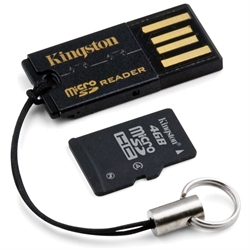 4GB micro SD kort + USB adaptor - udgået