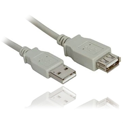 USB 2.0 forlængerkabel A han til A hun 1,8m grå