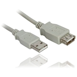 USB 2.0 forlængerkabel,  A han til A hun 3,0m grå