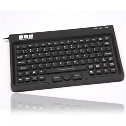 Vandtæt tastatur med indbygget mus, lille, sort (ENGELSK layout)