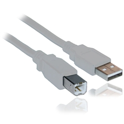 USB 1.1 A til B kabel, 4,5 m grå - UDGÅET