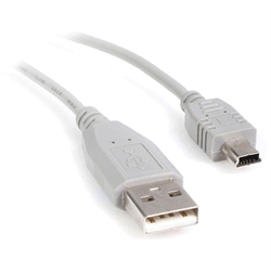 USB 1.1 A til mini B USB kabel, 1,8 m grå