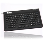 Vandtæt tastatur med indbygget mus, super lille, sort (TYSK layout)