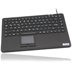 Vandtæt tastatur med touchpad, sort (TYSK layout)