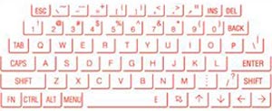 OBS! Lasertastaturet er med engelsk layout