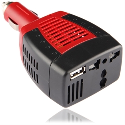 Kombineret 12 Volt cigartænder til USB adapter og 220 Volt inverter