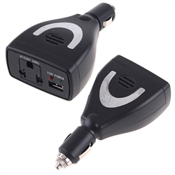 Kombineret 12 Volt cigartænder til USB adapter og 220 Volt inverter