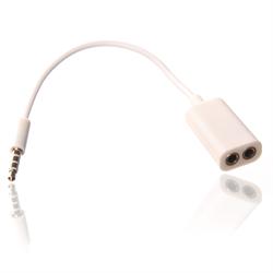 3,5 mm mini jack splitter, hvid, iPhone