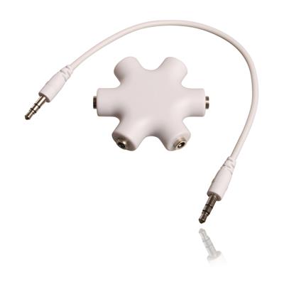 Mini Jack 5-Splitter, Hvid