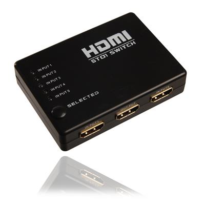 HDMI 5 Port Hub med Fjernbetjening