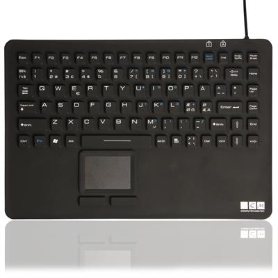Vandtæt tastatur med touchpad, sort (NORDISK)
