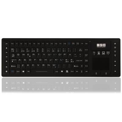 Trådløst vandtæt tastatur med touchpad og nano USB receiver, sort