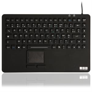 Vandtæt tastatur med touchpad, sort, FRANSK layout