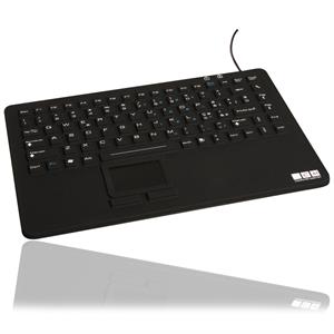 Vandtæt tastatur med touchpad, sort, ITALIENSK layout
