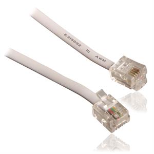 Router kabel, RJ 11, hvid, 10 meter