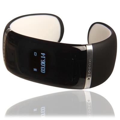 Bluetooth armbånd med OLED touch display, hvid/sort - UDGÅET