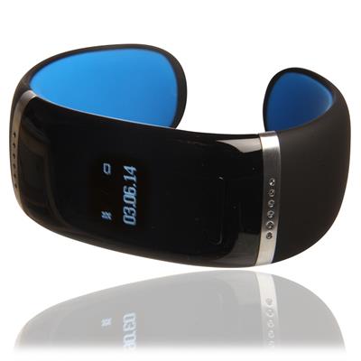 Bluetooth armbånd med OLED touch display, blå/sort - UDGÅET
