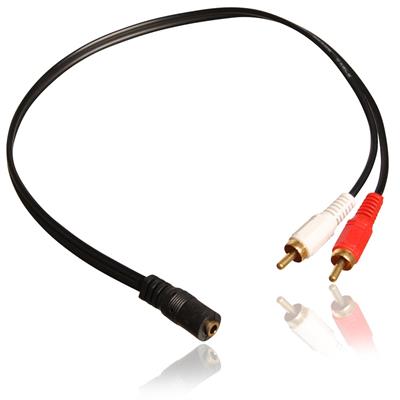 Adapterkabel, minijack hun til 2x phono han