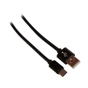 USB type C ladekabel, sort