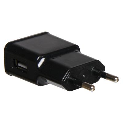 USB oplader, sort med 1 stik