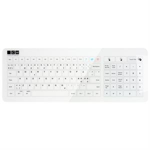 Glas Tastatur med touchpad, hvid, USB, Nordisk layout