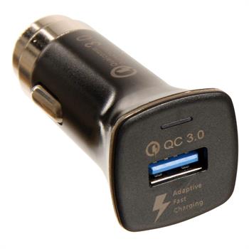 USB lader til cigarstik, 3.0 A, sort