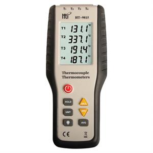 Thermometer med belyst LCD display, 4 kanaler