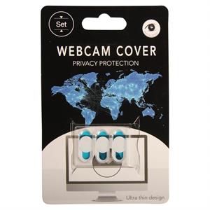 Webcam cover med skydelåge, hvid, selvklæbende, 3-pak