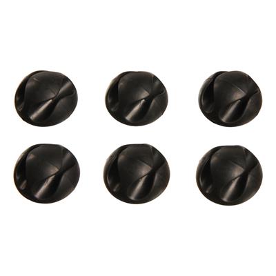 Selvklæbende kabelholdere, dobbelte, 6-pak, sort